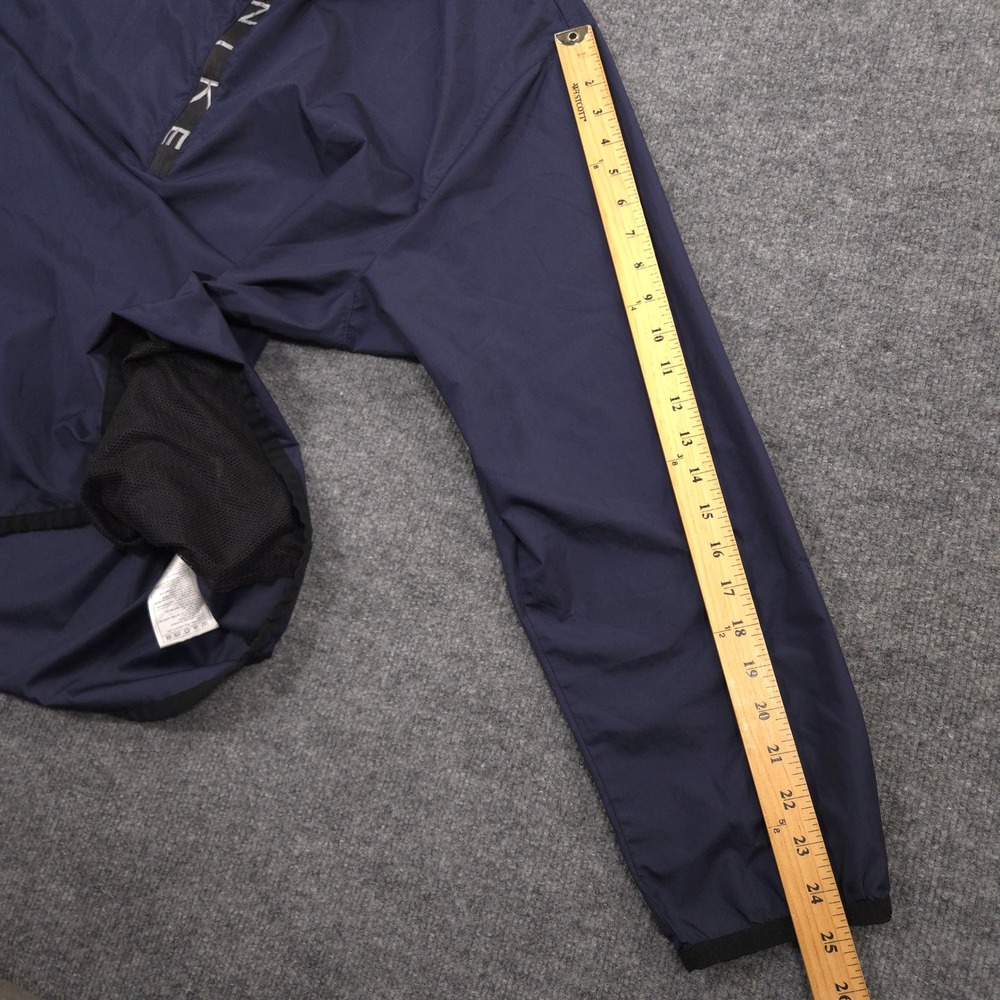 Vintage Nike Windbreaker Jacket Mens XL Navy Spell Out Zipper Placket Pockets - Picture 8 of 14